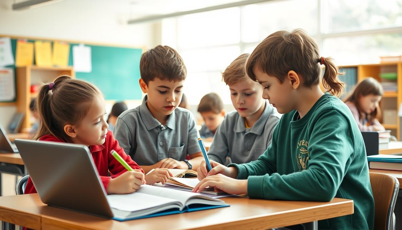 Students working in research laboratory