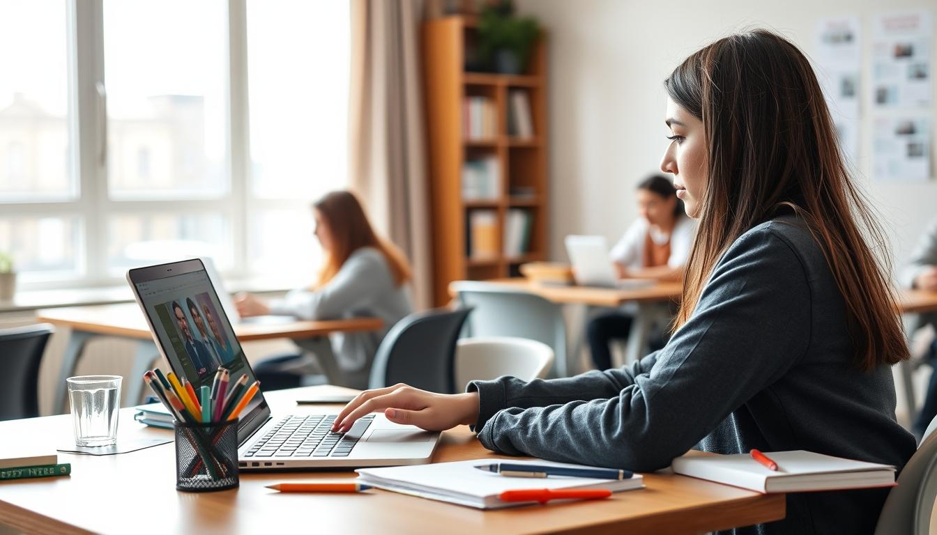 Modern university campus for students